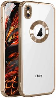 Dallao Back Cover for Apple iPhone Xs Max Electroplated Logo View Super Soft TPU Raised Edges