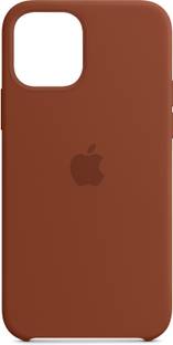 INNOPACE Back Cover for Brown Solid Silicone Apple iPhone 12 Pro Back Case