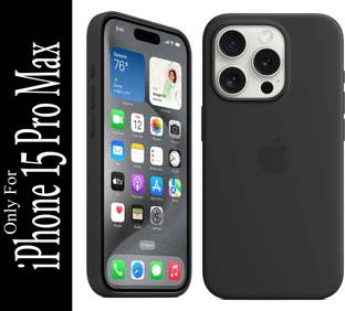 FIXTOTEL Back Cover for Apple iPhone 15 Pro Max, With Logo, Slim Soft Liquid Gel, Silicone Case, Microfiber Lining