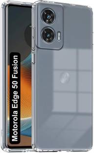 SESS XUSIVE Flip Cover for Motorola Moto Edge 50 Fusion 5G Ultra Clear Slim Back Cover Transparent Back Case Cover