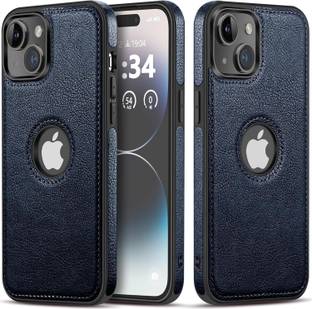 AmericHome Back Cover for Iphone 15 Plus Leather Slim Logo View