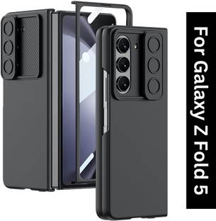 FIEUSCHE Back Cover for Samsung Galaxy Z Fold 5 Ultra Thin Case with Camera Shutter & Front Glass case
