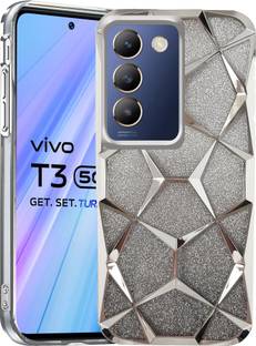 TERANCE Back Cover for Vivo T3 5G | Plating Bling Gradient Glitter Clear Soft TPU Silicone