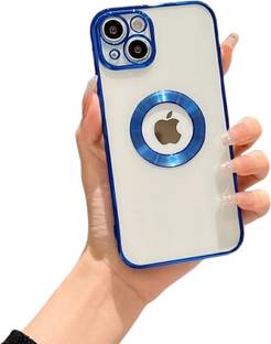 Midos Back Cover for Apple iPhone 13, Electroplating Chrome Logo Cut Transparent Cover For-iPhone 13