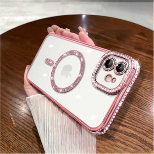 AMEYAA Back Cover for Apple iPhone 11 Magsafe Glitter Diamond Camera Protector,Luxury Plated