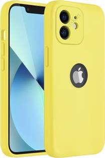 MobiLooks Back Cover for Apple iPhone 12, Original Silicone Logo Cut Shockproof Full Body Protection Case