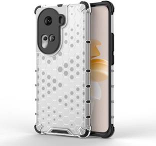 COVERLINE Back Cover for Oppo Reno 11 Shockproof Honeycomb PC + TPU Protective Case