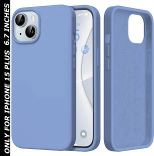 VONZEE Back Cover for Apple iPhone 15 Plus Liquid Silicone Microfiber Cloth Lining 3 layer Case