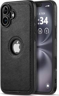 Mobikit Back Cover for Apple iPhone 16 Plus (6.7")(Flexible Pu Leather With Logo Cut Raised Edges Soft Touch Case