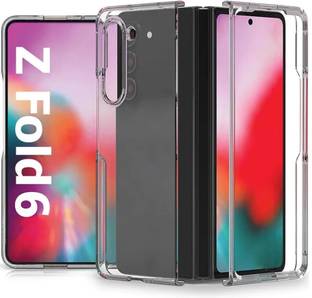 FIEUSCHE Back Cover for Samsung Galaxy Z Fold 6 Case Clear Slim Crystal Hard Back & Soft Bumper Military Hard Case