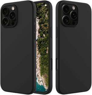 ArmourPro Back Cover for iPhone 16 Pro Max, Apple iPhone 16 Pro Max, Black Solid Silicon Case