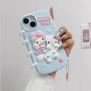 SPARKUP Back Cover for iPhone 12 I Spiral Happy Time Kitty Silicone Case I Soft Cartoon Back Cover
