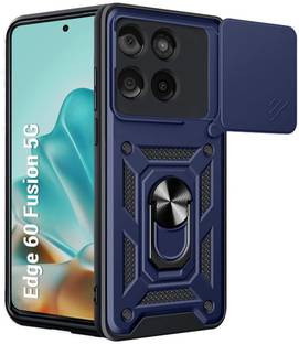 PAKME XUSIVE Flip Cover for Motorola Moto Edge 60 Fusion 5G D10 Tough Armor Bumper Back Cover Case - Blue