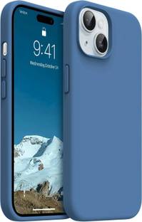 VONZEE Back Cover for Apple iPhone 15 Plus Liquid Silicone Microfiber Cloth Lining 3 layer Case