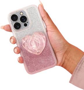 PEEPERLY Back Cover for iPhone 15 Shimmering Bling Heart Case