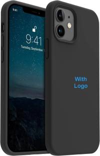 FIXTOTEL Back Cover for Apple iPhone 11, iPhone 11, Slim Soft Liquid Gel Silicone Case With Logo, Inside Cloth, Black