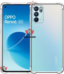 KING COVERS Back Cover for Clear Case Compatible For OPPO RENO-6 (5G) Flexible Yellowing-Resistant Transparent