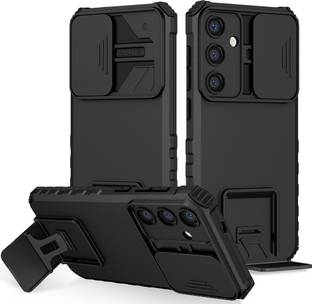 ShieldTech Back Cover for Samsung Galaxy S24 FE 5G, Sliding Camera Shield & Stereoscopic Holder Mobile Phone Case