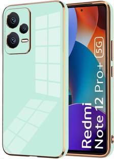 VAPRIF Back Cover for Mi Redmi Note 12 Pro Plus 5G, Golden Line, Premium Soft Chrome Case | Silicon Gold Border