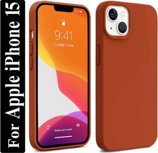 Coverskart Liquid Silicone Back Cover for Apple iPhone 15, Logo Embossed Shock Proof Microfiber Case