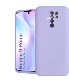 MobiLooks Back Cover for Redmi 9 Prime, Liquid Silicone Case inner Microfiber Cloth