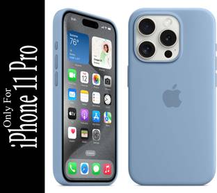 FIXTOTEL Back Cover for Apple iPhone 11 Pro, With Logo, Slim Soft Liquid Gel, Silicone Case, Microfiber Lining, Winter