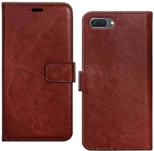 Loopee Back Cover for Oppo A3s, 
CPH1803, CPH1853 Premium Leather Finish, with Card Pockets, Wallet Stand