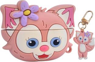 GADGETSBULK Back Cover for Apple AirPods Pro & Pro 2 , 3D CAT Cartoon Character Silicon Case Cover with Keychain