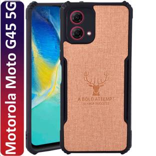 Spicesun Back Cover for Motorola Moto G45 5G / Vegan PU Leather / Corner Four Side Edges & Camera Lens Protection