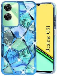 Kosher Traders Back Cover for Realme C61 Diamond Glitter Sparkle and Detachable Print Case