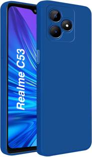 MobiLooks Back Cover for Realme C53, Liquid Silicone Case inner Microfiber Cloth