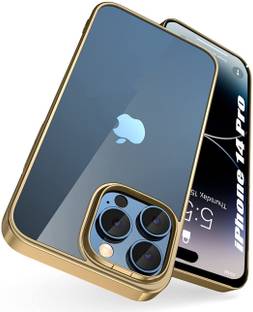 SQUIF Bumper Case for Apple iPhone 14 Pro Clear Back Cover with Camera Protection and Electroplated Frame Bumper