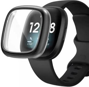 KAZUKI Screen Guard for Fitbit Versa 4 / Sense 2 Protection Case (Black)