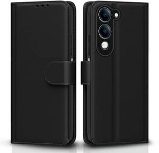 STARFLIP Flip Cover for Vivo Y19e/Y04 4G/Y29s 5G Leather Finish|TPU with Card Pockets|Wallet Stand & Shock Proof