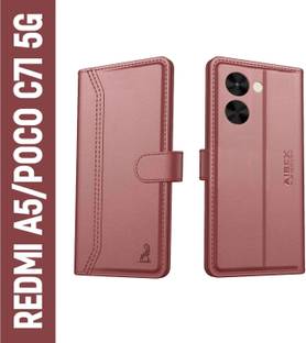 AIBEX Flip Cover for Redmi A5 / Poco C71|Premium Leather Finish | Magnetic Closure | Kickstand Feature