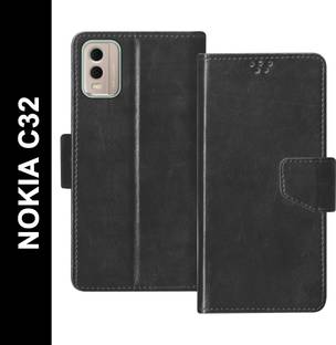 SBMS Flip Cover for Nokia C32 Back Cover Case with Magnatic Closure