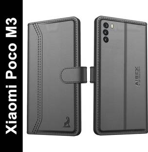 AIBEX Flip Cover for Poco M3|Vegan PU Leather |Foldable Stand & Pocket |Magnetic Closure