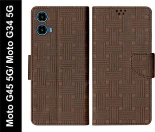 SBMS Flip Cover for Motorola Moto G45 5G / Moto G34 5G Back Cover Case with Magnatic Closure | Inbuilt Stand