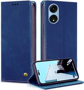 Luxury Counter Flip Cover for Oppo A18 , Magnetic Kickstand with 4 Card Slots Back Cover