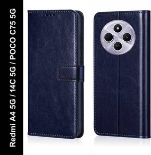 Nuvak Flip Cover for Redmi A4 5G, Redmi 14C 5G, POCO C75 5G