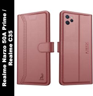 AIBEX Flip Cover for Realme Narzo 50A Prime /Realme C35|Vegan PU Leather |Foldable Stand & Pocket |Mag...