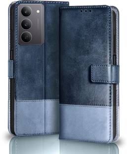 SESS XUSIVE Flip Cover for Realme P3X 5G -Dual-Color Leather Finish Wallet - Sky Blue