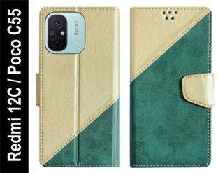 SBMS Flip Cover for Poco C55 / Redmi 12C Back Cover Case with Magnatic Closure