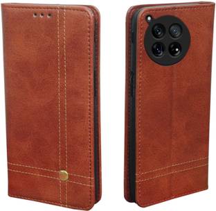 SESS XUSIVE Flip Cover for One Plus 12R 5G Leather Case Wallet Magnetic - Magnetic Brown