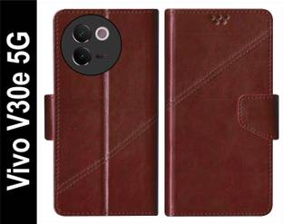 SBMS Flip Cover for Vivo V30e 5G Back Cover Case with Magnatic Closure | Inbuilt Stand | Card & Money Pocket