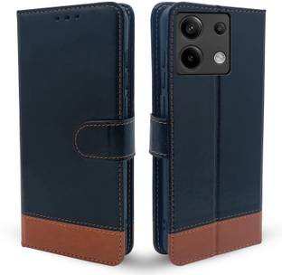 SESS XUSIVE Flip Cover for Mi Redmi Note 13 Pro 5G -Dual-Color Leather Finish Wallet - Black & Brown