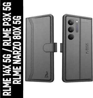 AIBEX Flip Cover for Realme Narzo 80X 5G / Realme P3X 5G / Realme 14X 5G|Premium Leather Finish | Magnetic
