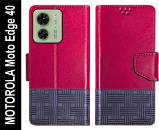 Telecase Flip Cover for MOTOROLA Moto Edge 40 Back Cover Case with Magnatic Closure