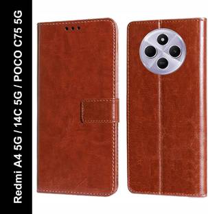 Mashgul Flip Cover for Redmi A4 5G, Redmi 14C 5G, POCO C75 5G