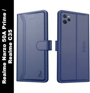 AIBEX Flip Cover for Realme Narzo 50A Prime /Realme C35|Vegan PU Leather |Foldable Stand & Pocket |Mag...